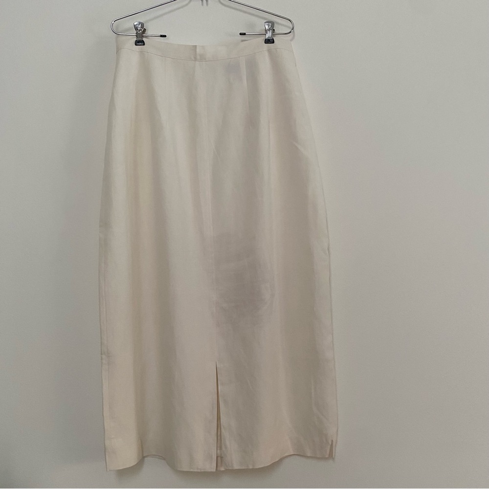 Vintage Lane Bryant Silk Linen Maxi Skirt 10 Ivory
